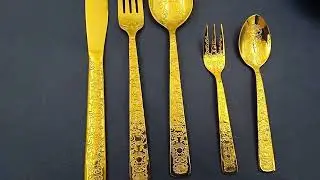 royal cutlery set gold flatware set of stainless steel for home use made in China