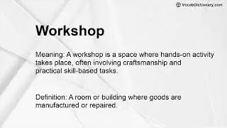 Workshop Meaning