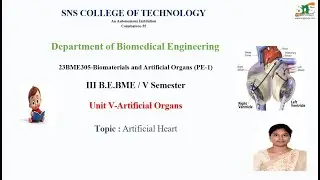 Artificial Heart|Biomaterials and Artificial Organs|SNS Institutions