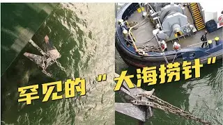 “大海撈針”神操作現場！海底勾出一條鐵鏈！巧妙手法解脫纏繞！