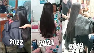 untuk ke 3 kalinya ayuni potong rambutnya yang cepat panjang | long to short haircut | bye long hair