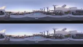 VR / W Hotel Hollywood Rooftop Pool Party / Beautiful Sunset / Time Lapse / Virtual Reality / 360