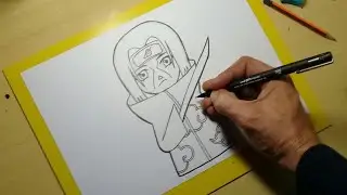 TUTORIAL COMO DESENHAR o ITACHI CHIBI da AKATSUKI passo a passo