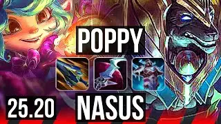 POPPY vs NASUS (TOP) | 11/1/1, 6 solo kills, 1500+ games, Legendary | BR Grandmaster | 25.20