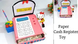 How to make HelloKitty Cash Register Toy with Paper | DIY Stationery Organizer | Craft Ideas