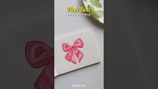 Pink Bow Acrylic Painting | Aesthetic Painting