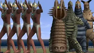 UFE3：Ultraman taro VS Two-tailed monster/Red King/Bakishimu/Gudun
