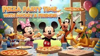 Mickey Mouse and Friends Pizza Party Time 🍕🐭 | Fun Kids Poem & Cartoon Song