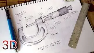 Micrometre Drawing Step By step For Engineering student