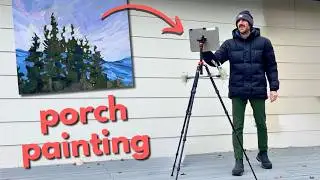 Plein Air Porch Painting in Gouache - Montana - Joe G Paintings