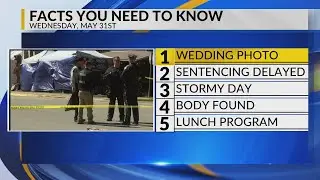 KRQE Newsfeed: Wedding photo, Sentencing delayed, Stormy day, Body found, Lunch program