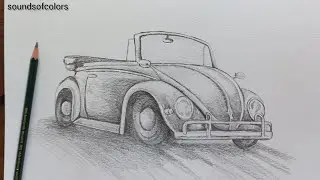 How to Draw a Realistic Car |  Beautiful Shading Drawing | Graphite Pencil Drawing Tutorial