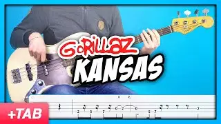 Gorillaz - Kansas | Bass Cover with Play Along Tabs