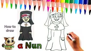 How to draw a nun ✨ easy drawing for children | Painting with Agi | Englisch - step by step