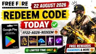 FF REDEEM CODE TODAY | Free Fire Redeem Code 22 August 2026 | Google Play Redeem Code 22 August 2026