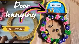 WELCOME DOOR HANGER, welcome craft ideas, welcome wall hanging with clay, welcome board ideas,