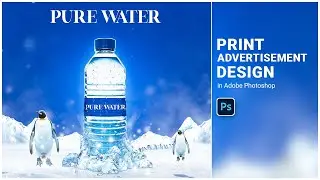 Photoshop Tutorial: Best Ads Poster/Banner For Water Bottle cool advertising  billboard Design