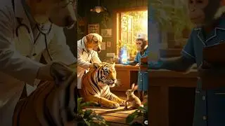 The Jungle&rsquo;s Magical Clinic: Dog Doctor & Nurse Monkey&rsquo;s Secret Potion #ai #shorts