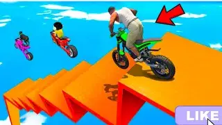 SHINCHAN AND FRANKLIN TRIED THE IMPOSSIBLE GIANT ZIGZAG STAIRS PARKOUR CHALLENGE GTA 5