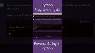 Python Programming #1 | Reverse string in python | #python #code #shorts #trending #chatgpt #dev