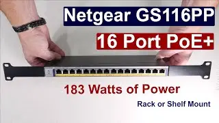Коммутатор Netgear GS116PP с 16 портами Gigabit PoE+ и мощностью 183 Вт.