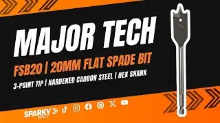 Major Tech FSB20 | 20mm Flat Spade Bit