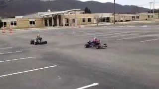 Parking lot kart racing.