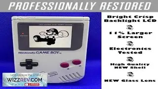 *RESTORED BACKLIT COLOR* ORIGINAL NINTENDO GAME BOY DMG 01 IPS 11% LARGER SCREEN