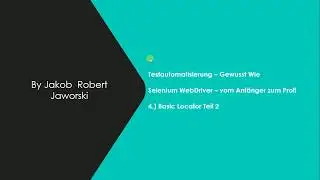 4.) Selenium WebDriver Tutorial deutsch - vom Anfänger zum Profi: Locator - name und partialLinkText