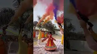 Bride Entry with Color smoke gun | Haldi Bride entry ideas