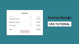 Invoice Template Design Using HTML and CSS