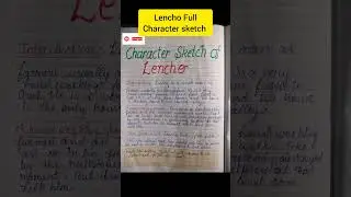 Lencho character sketch | Class 10 Lencho Character Sketch #class10 #english #charactersketch