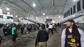 Hoop bus came to show some support for the toy give away and allowed the kids to hoop too