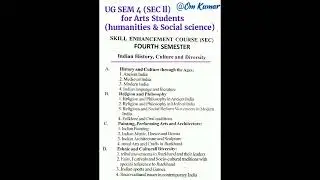 UG SEM 4 SEC II [Indian History, culture and Diversity] for Arts Students Except English Hons