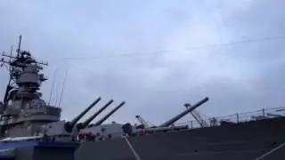 USS Iowa BB61 Turret 1 Firing Gun