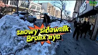 SNOWY SIDEWALK BRONX NEW YORK 