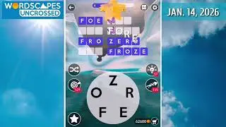 Wordscapes Uncrossed Daily Puzzle January 14, 2026 gameplay | Answers | Solutions 