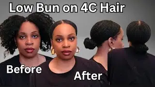 HOW to do a Sleek  Bun on 4c Natural Hair w/Thin Edges| *step by step* Easy BUN TUTORIAL