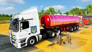 ETS2 : Driving An Oil Tanker Truck On A Damaged & Dusty Road - Gameplay | Euro Truck Simulator 2 |
