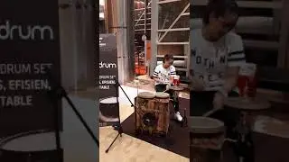 Girl drummer testing Quadrum at IDP Fest 2018