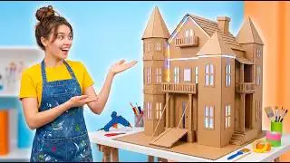 Tiny Labubus?! 😍🏠 DIY Cardboard House Build