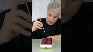 using an ice cube tray to make chocolate bites in 2 minutes #shorts