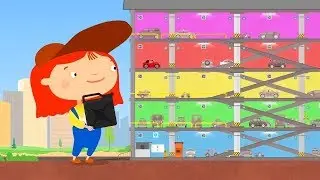 Doctora McWheelie. El parking grande. Dibujos españoles de coches.