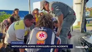 PIRACICABA: MOTOCICLISTA SOFRE CONVULS&Atilde;O AP&Oacute;S ACIDENTE