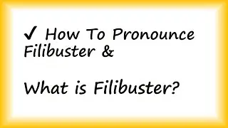 ✔️ How to Pronounce Filibuster and What is Filibuster? By Video Dictionary