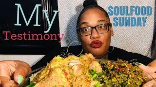 SOULFOOD SUNDAY/ SMOTHERED TURKEY WINGS 🍖& MUSTARD GREENS 🦖|| SOCIAL EATING | EATING SHOW