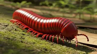 Giant Millipede's Slow Motion Walk 🐌 | Nature's Mini Tank Crossing Rocks & Dirt