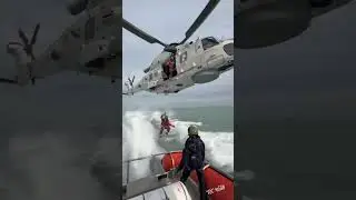 Helicopter very low above a rescue vessel. #40sqn #belgium #heroesinthesky