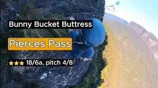 Climbing Bunny Bucket Buttress ~270m multi pitch 4/8 (18) @ Pierces Pass, Blue Mountains