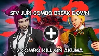 Street Fighter V - Juri 24 Hits Combo Break Down plus 2 Combo Kill on Akuma (30 Hits)